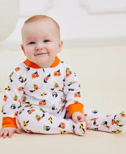 Kissy Kissy Hello Halloween Zip Footie & Hat Set><noscript><img width=