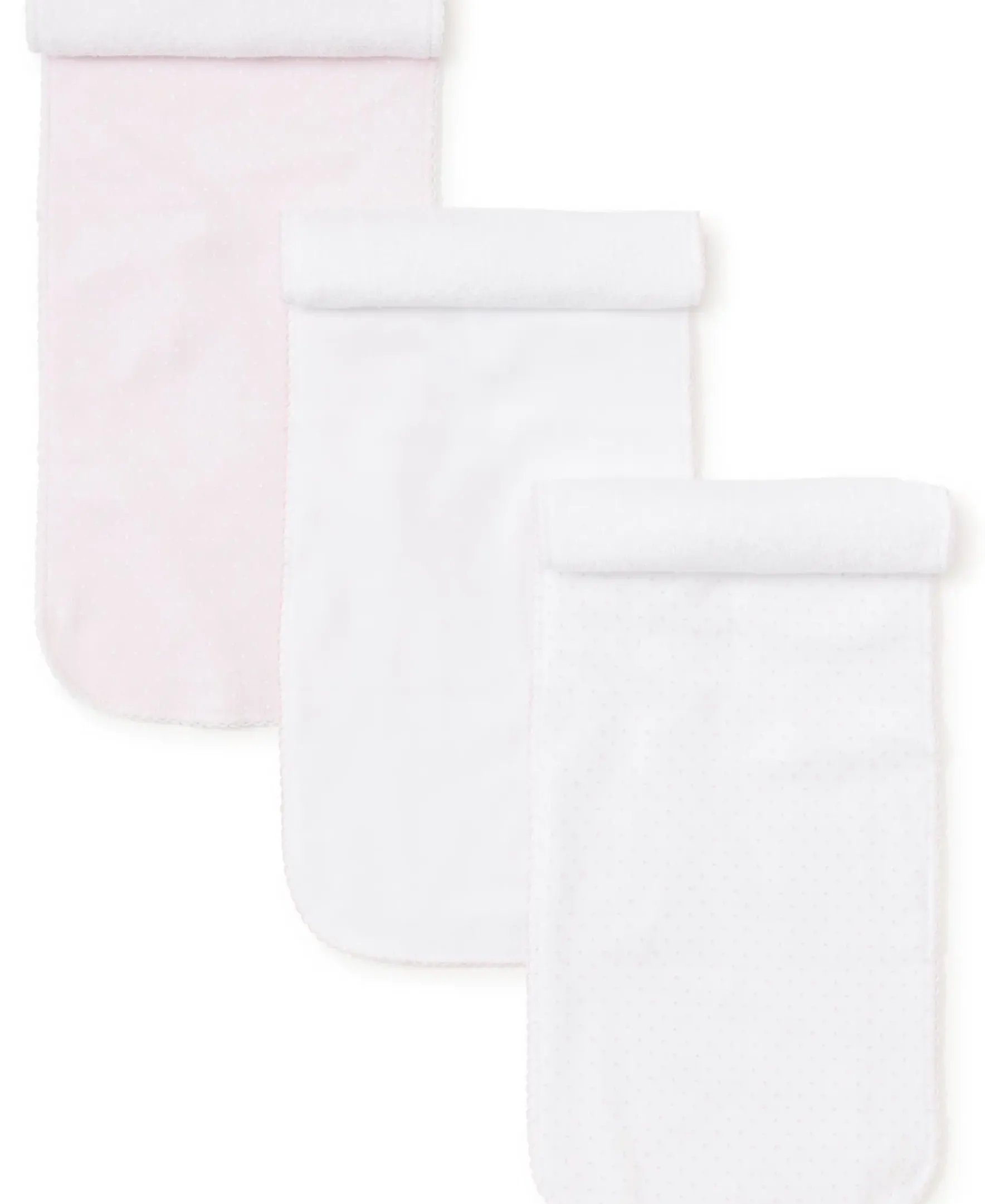 Kissy Kissy Kissy Dots Pink 3 Pack Burp Set w/ Tulle Bag> Burp Cloths|Multipacks + Sets