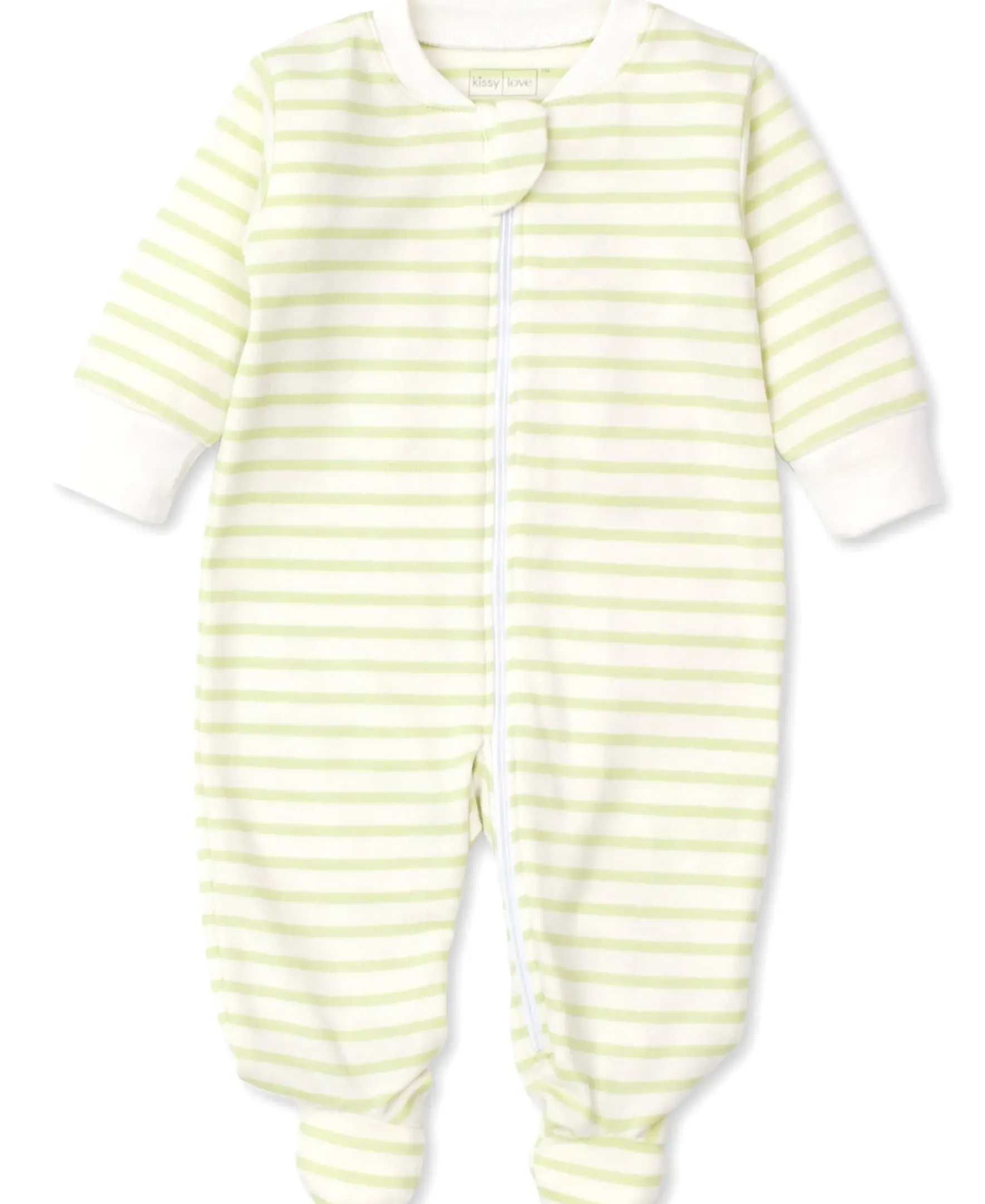 Kissy Kissy Kissy Love Basics Stripes Zip Footie> Footies|Pajamas