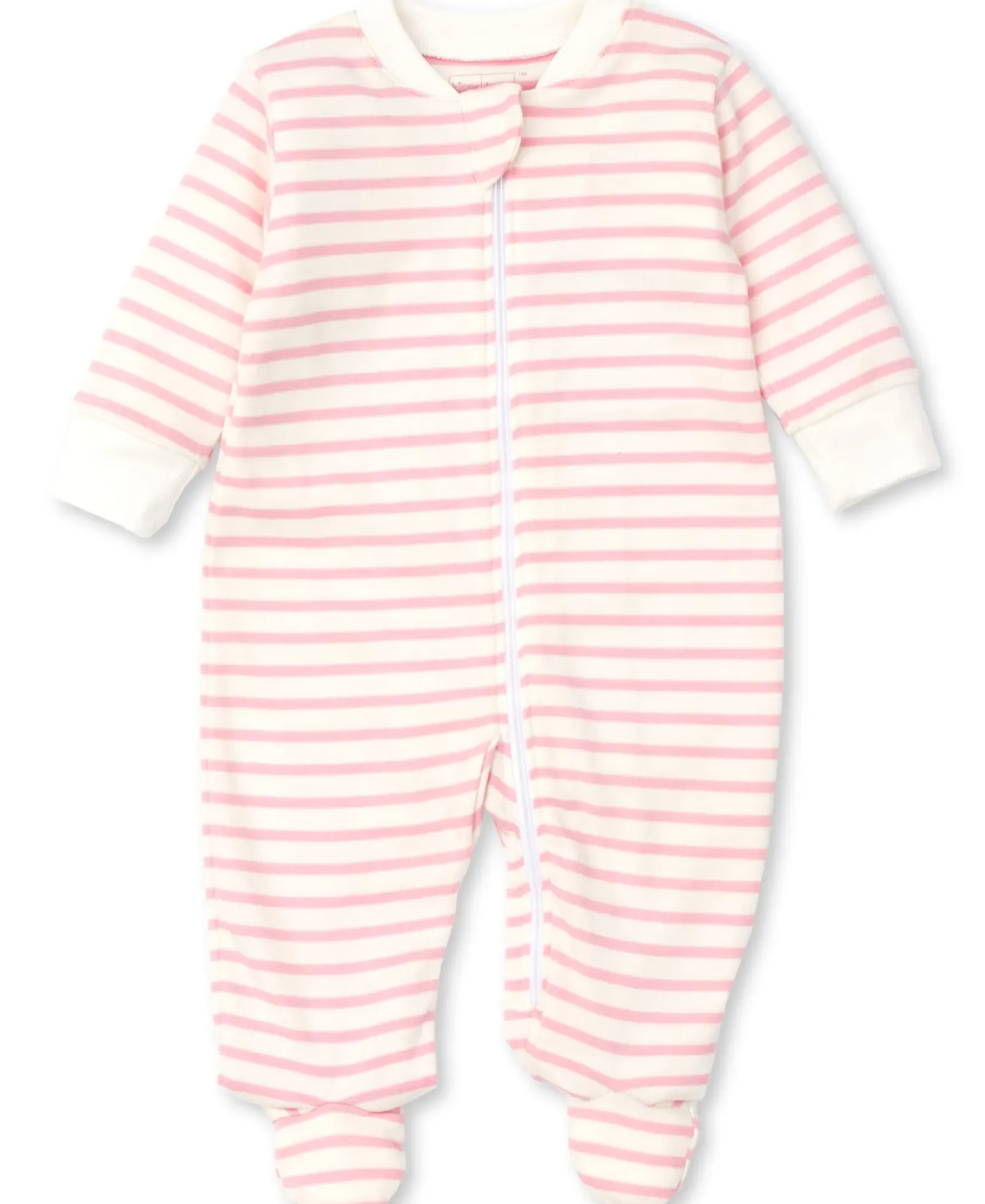 Kissy Kissy Kissy Love Basics Stripes Zip Footie> Footies|Pajamas
