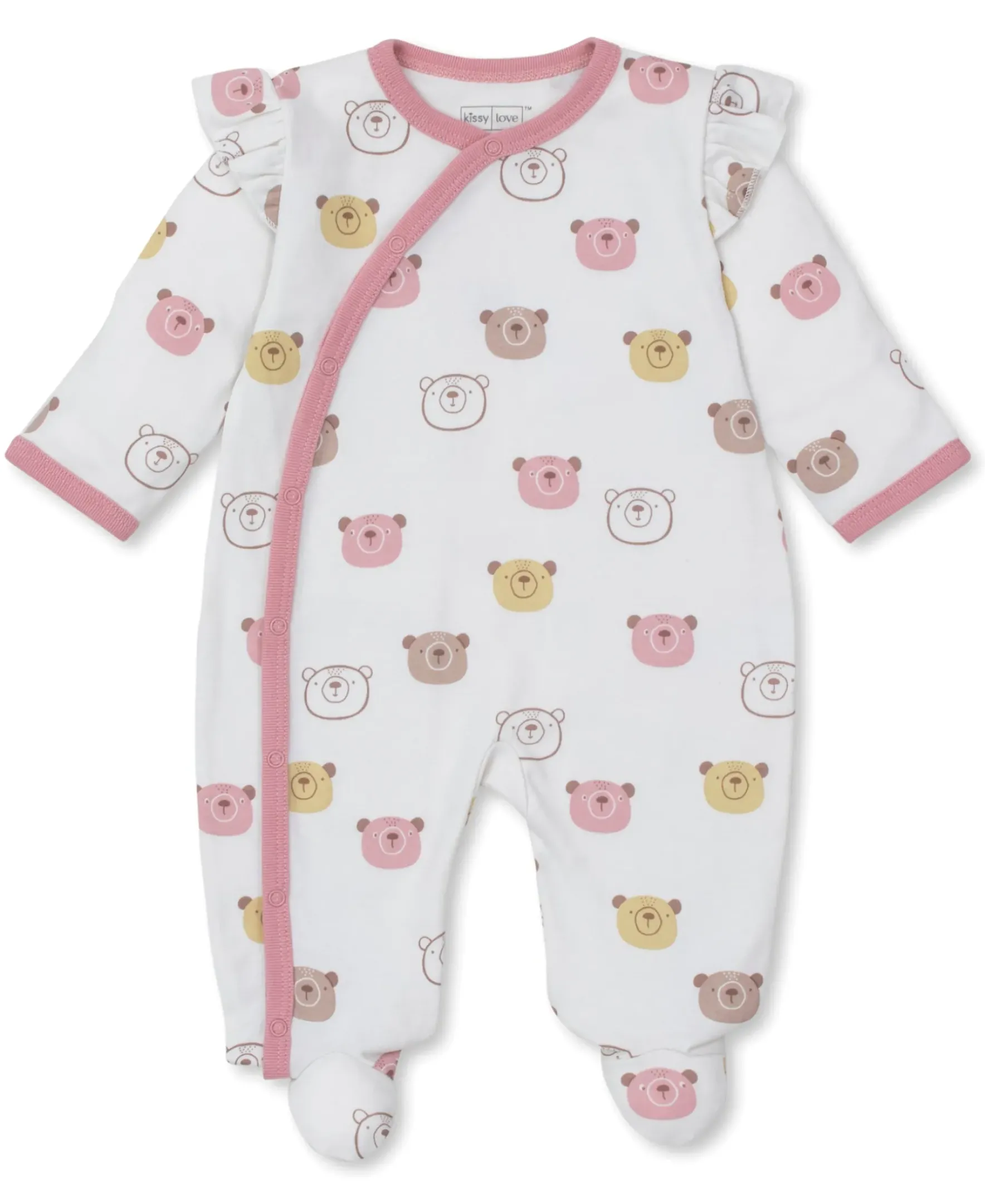 Kissy Kissy Kissy Love Bear Talk Pink Footie> Footies