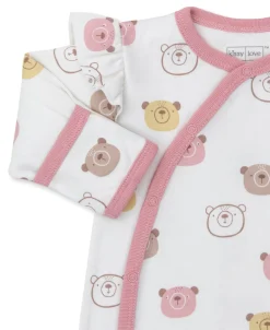 Kissy Kissy Kissy Love Bear Talk Pink Footie> Footies