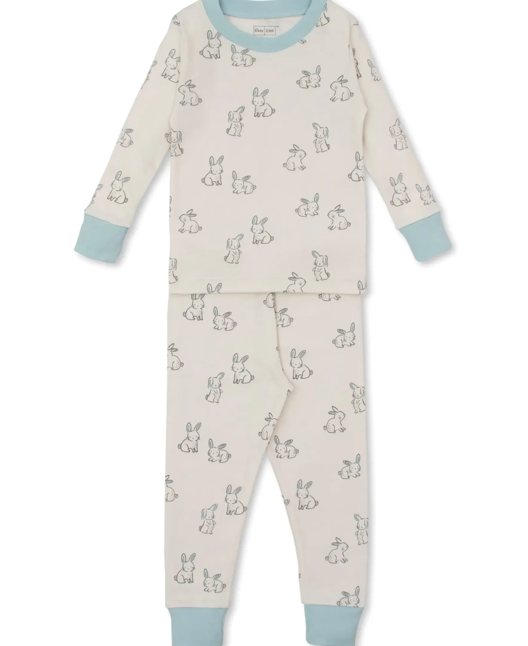 Kissy Kissy Kissy Love Bunny Buddies Blue Toddler Pajama Set>Kids Pajamas|Pajamas