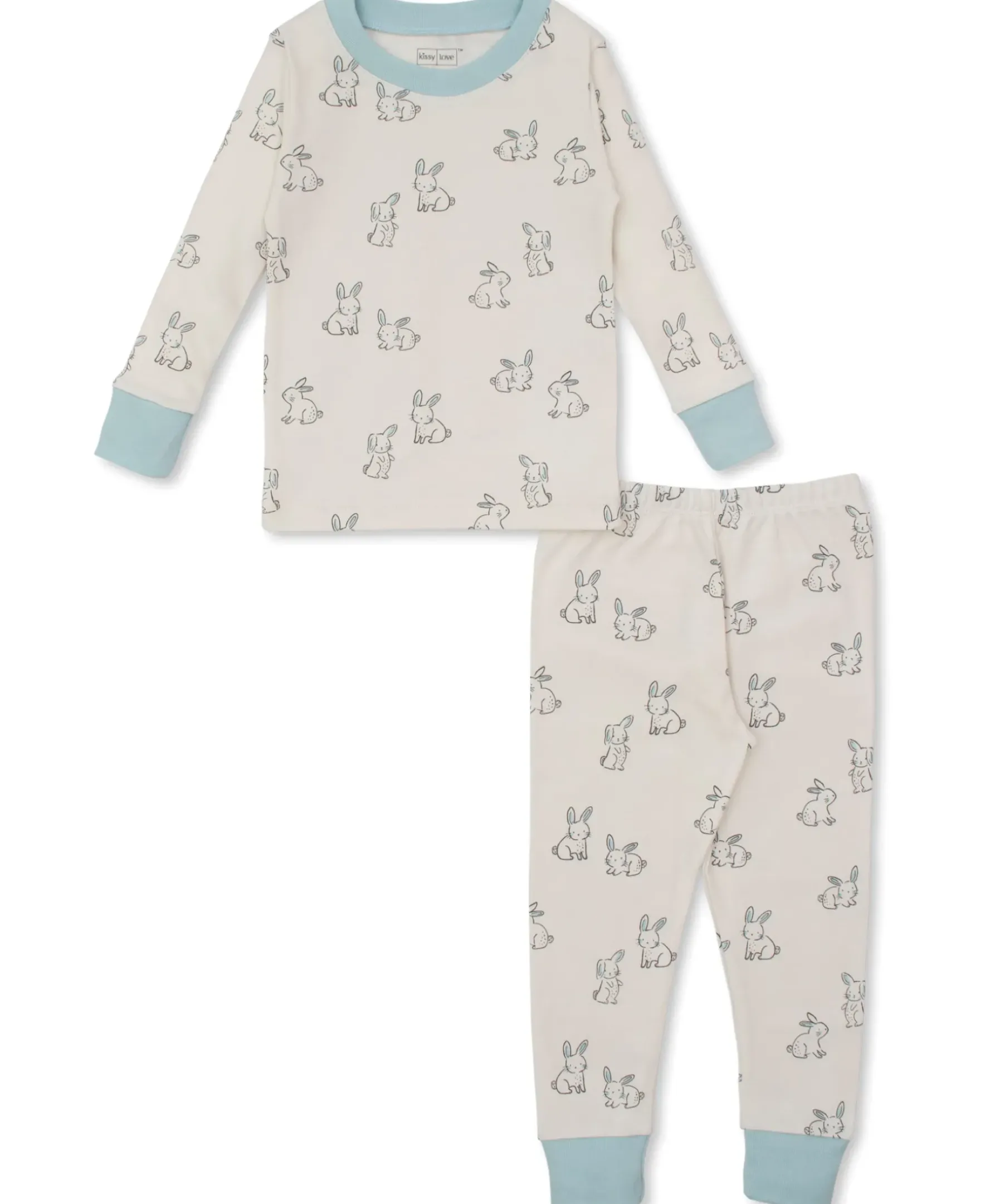 Kissy Kissy Kissy Love Bunny Buddies Blue Toddler Pajama Set>Kids Pajamas|Pajamas