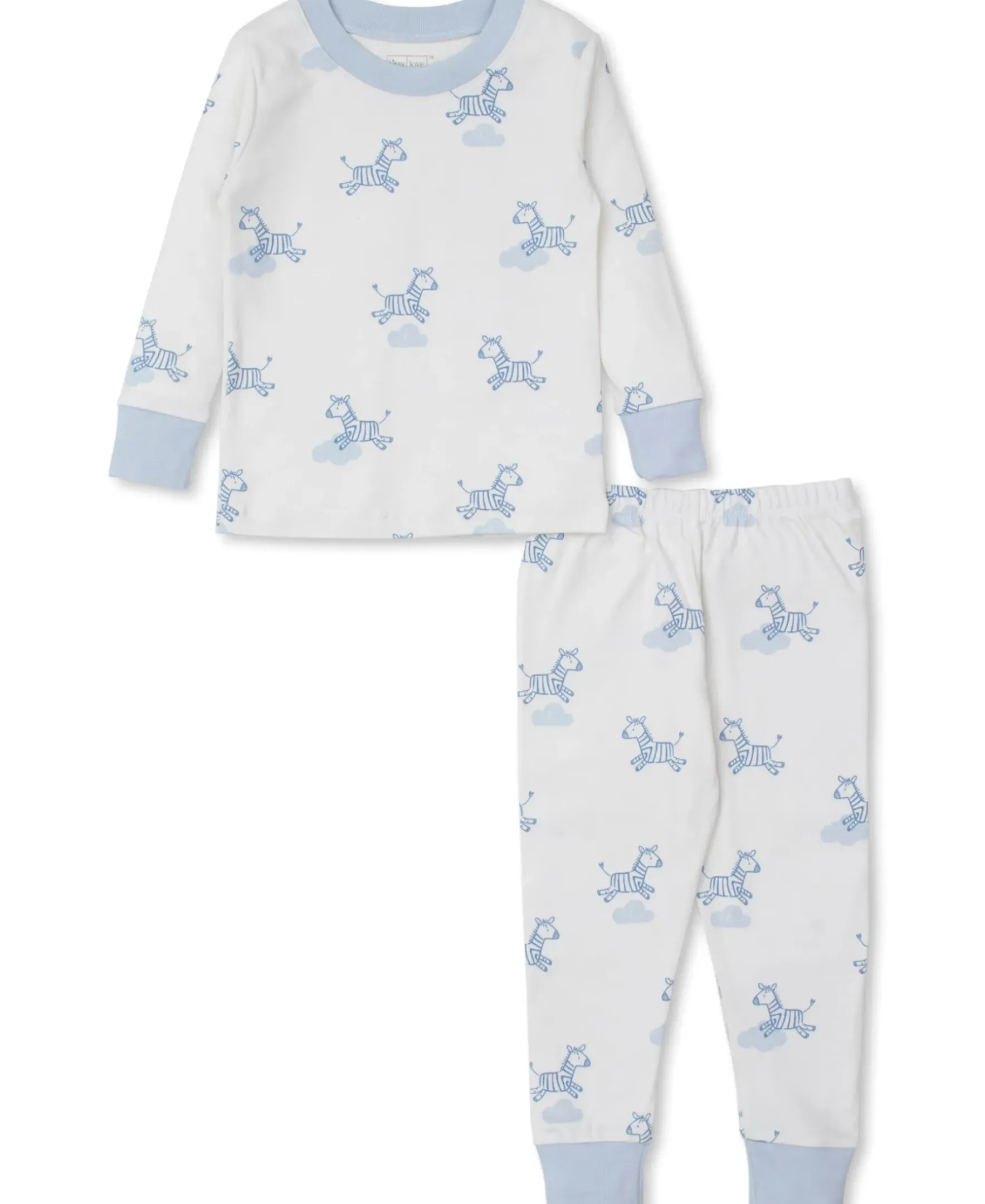 Kissy Kissy Kissy Love Dreamy Zebras Blue Toddler Pajama Set>Kids Pajamas|Pajamas