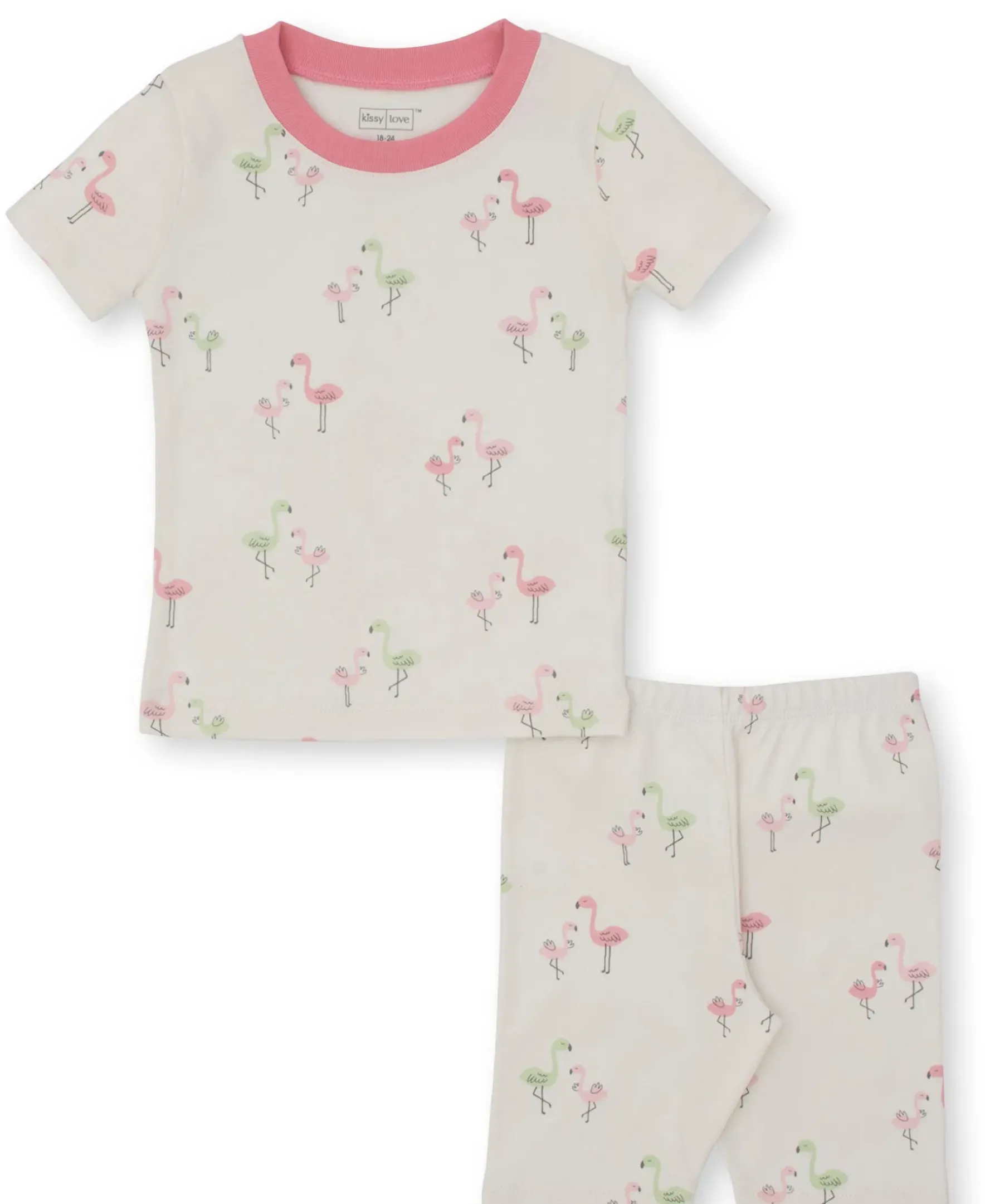 Kissy Kissy Kissy Love Flamingo Love Short Toddler Pajama Set>Kids Pajamas|Pajamas