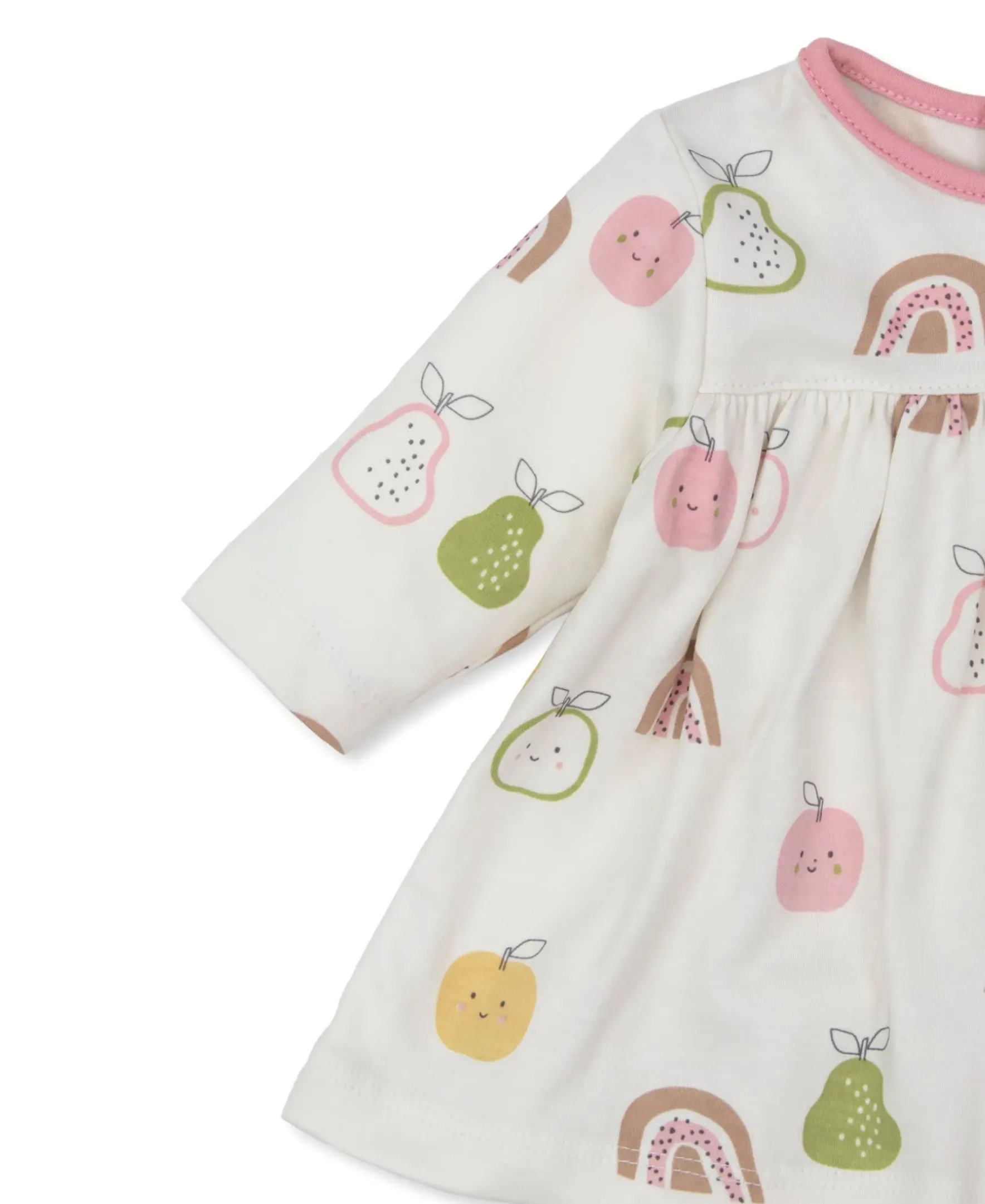 Kissy Kissy Kissy Love Pears and Rainbows Dress Set (0-3M)> Dresses + Bubbles
