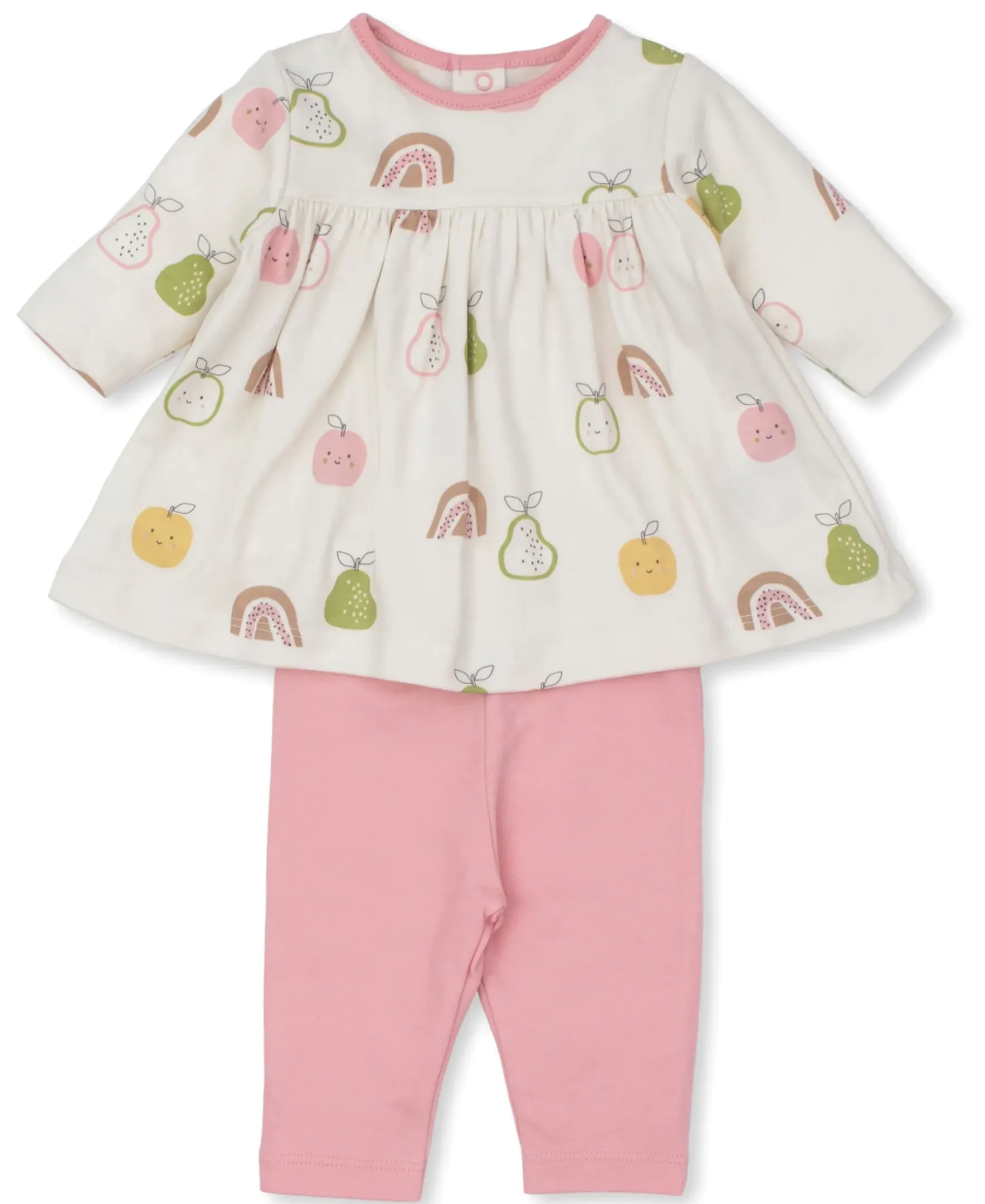Kissy Kissy Kissy Love Pears and Rainbows Dress Set (0-3M)> Dresses + Bubbles