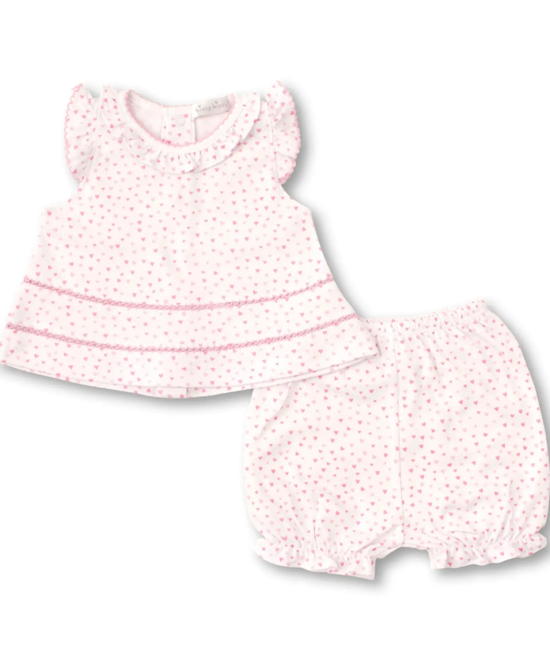 Kissy Kissy Kissy Sweethearts White Sunsuit> White Basics|Classic Collections