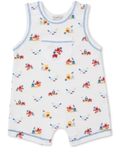Kissy Kissy Lobsters Sandy Smiles Blue Sleeveless Playsuit> Playsuits|Rompers