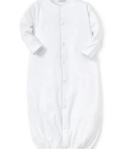 Kissy Kissy Personalized White/Blue New Kissy Dots Conv. Gown> Convertible Gowns|White Basics