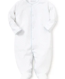 Kissy Kissy Personalized White/Blue New Kissy Dots Footie> Footies|White Basics