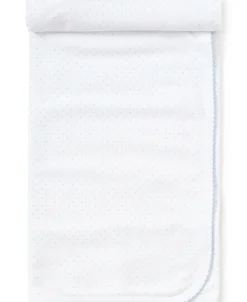 Kissy Kissy Personalized White/Blue New Kissy Dots Blanket> Blankets|White Basics