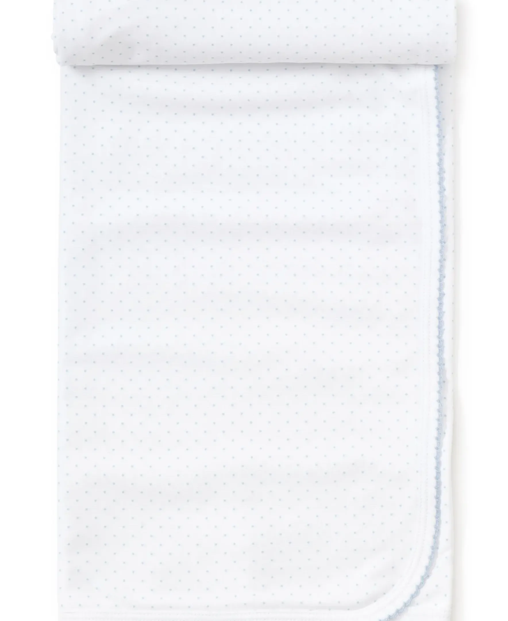 Kissy Kissy Personalized White/Blue New Kissy Dots Blanket> Blankets|White Basics