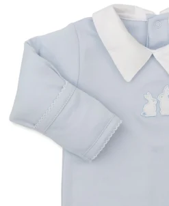 Kissy Kissy Pique Bunny Bash Blue Collar Footie><noscript><img width=
