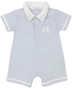 Kissy Kissy Pique Bunny Bash Blue Short Playsuit> Playsuits|Rompers