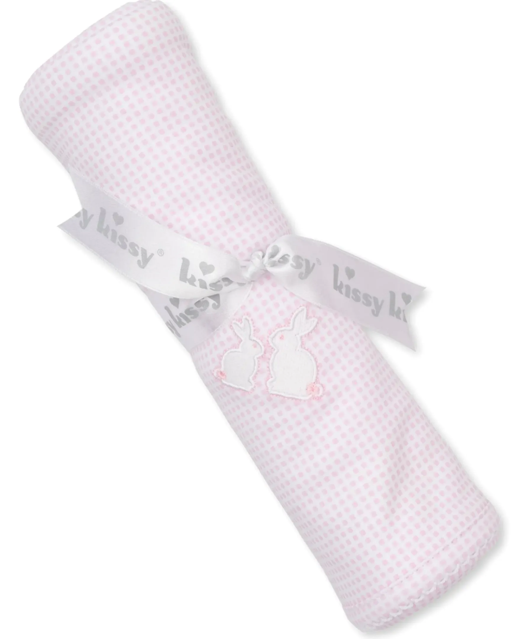 Kissy Kissy Pique Bunny Bash Gingham Blanket> Blankets