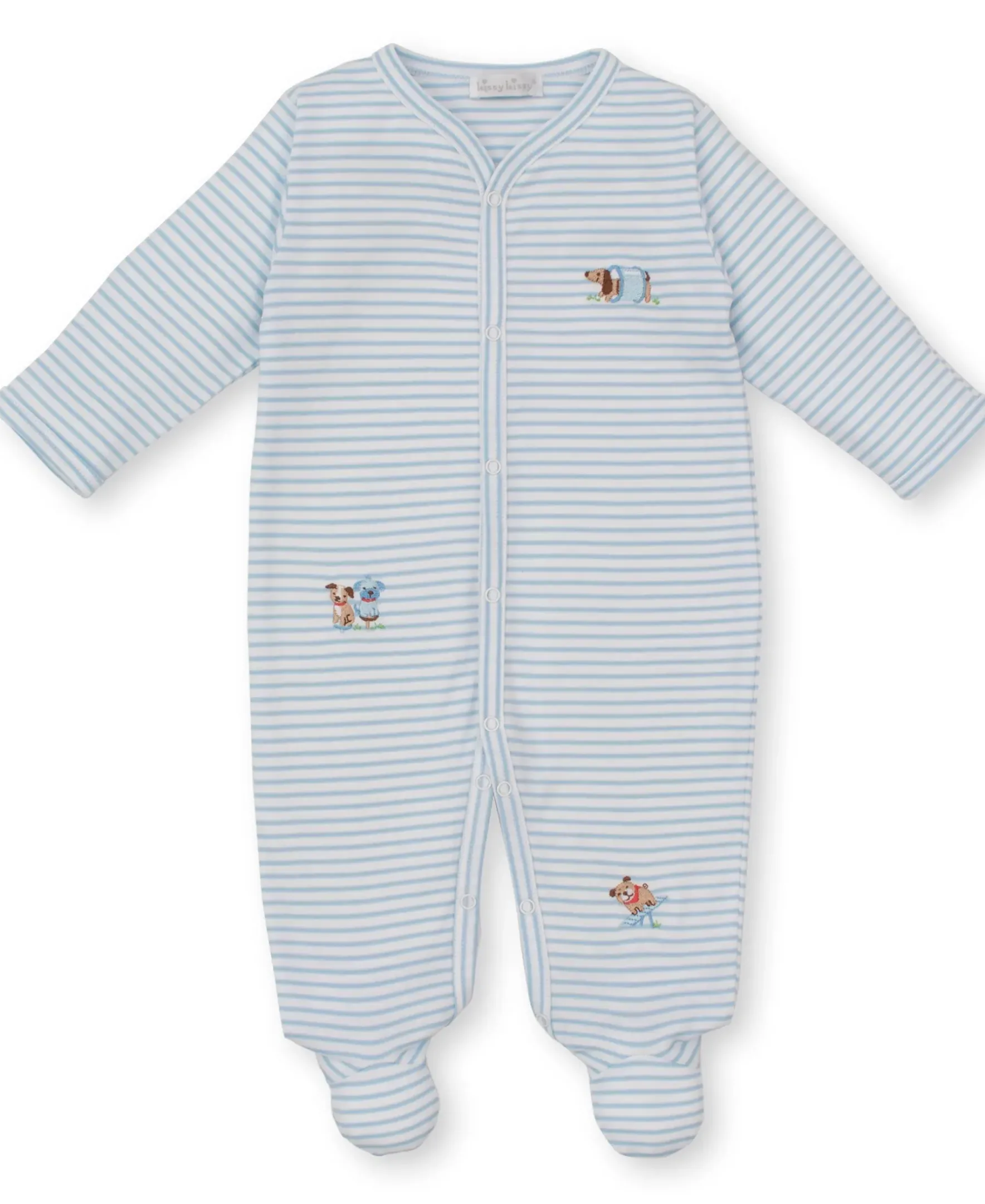 Kissy Kissy Playground Pups Stripe Footie> Footies