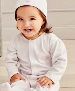 Kissy Kissy Premier Baa Baa Baby Sheep Pink Hand Emb. Footie> Footies|Smocking + Hand Embroidery