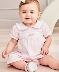 Kissy Kissy Premier Baby Bunny Patch Hand Emb. Dress Set> Dresses + Bubbles|Smocking + Hand Embroidery