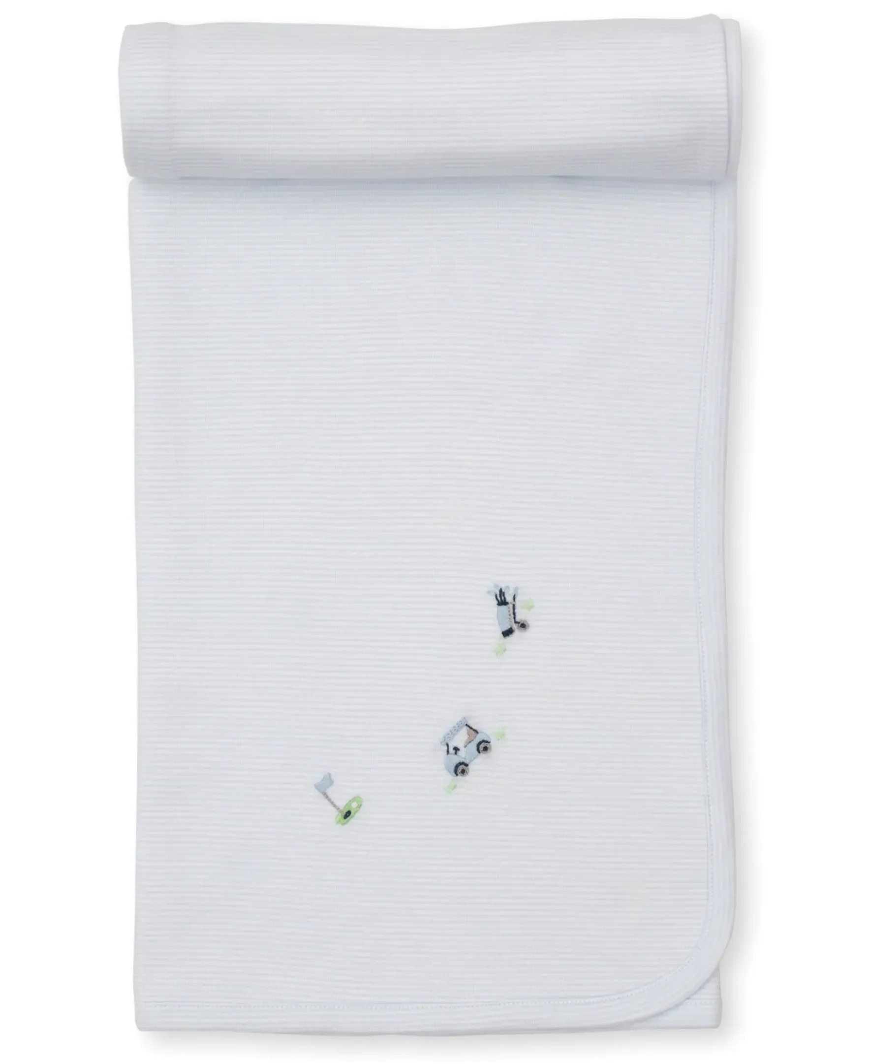 Kissy Kissy Premier Fairway Foursome Hand Emb. Stripe Blanket> Blankets|Smocking + Hand Embroidery