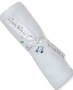 Kissy Kissy Premier Fairway Foursome Hand Emb. Stripe Blanket> Blankets|Smocking + Hand Embroidery
