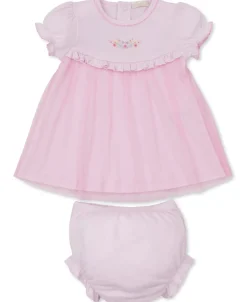 Kissy Kissy Premier Flowers & Vines Hand Emb. Dress Set> Dresses + Bubbles|Smocking + Hand Embroidery
