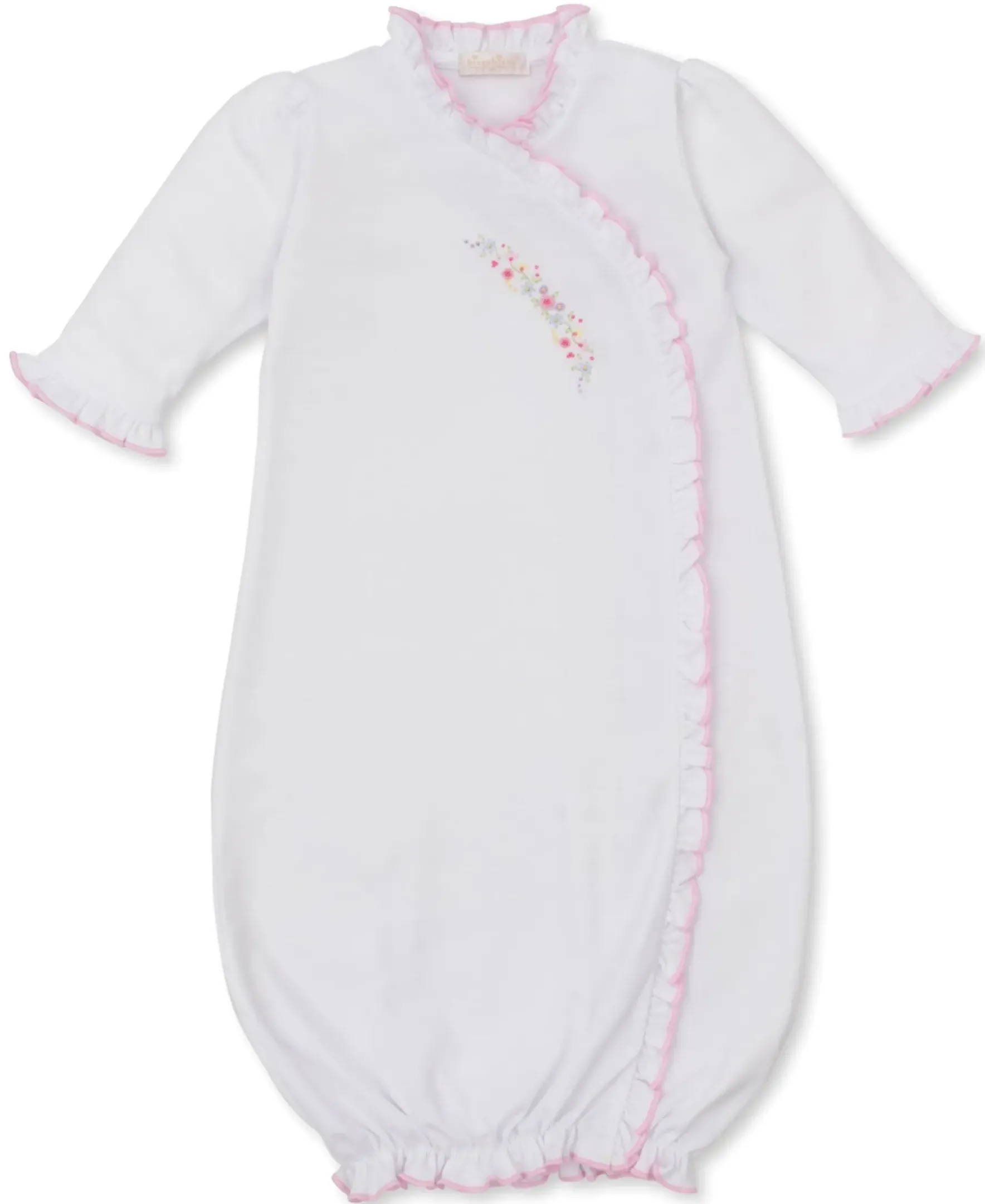 Kissy Kissy Premier Flowers & Vines White Hand Emb. Sack> Smocking + Hand Embroidery|White Basics
