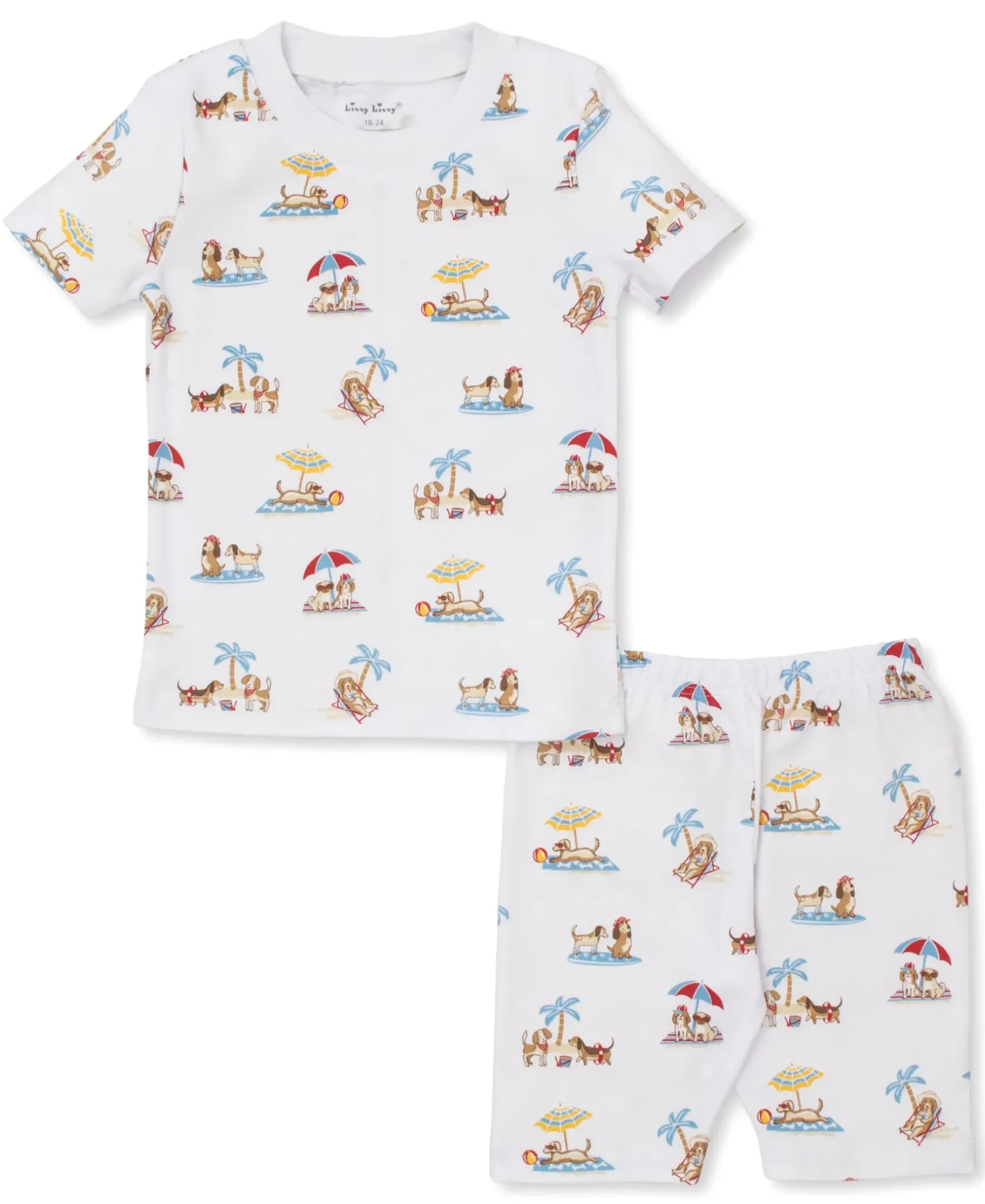 Kissy Kissy Puppy Beach Daze Short Toddler Pajama Set>Kids Pajamas|Pajamas