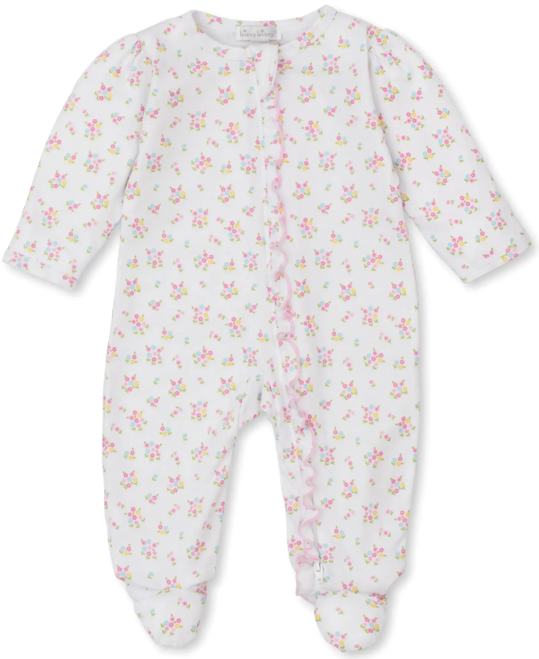 Kissy Kissy Rainbow Flowers Zip Footie> Footies|Pajamas
