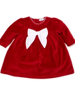 Kissy Kissy Bow Velour Dress> Dresses + Bubbles