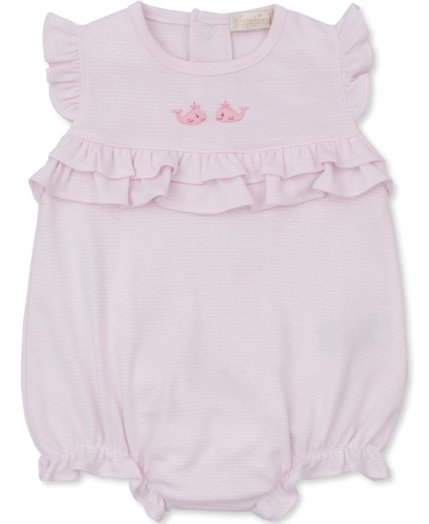 Kissy Kissy SCE Crabs & Whales Hand Emb. Stripe Bubble> Rompers|Dresses + Bubbles