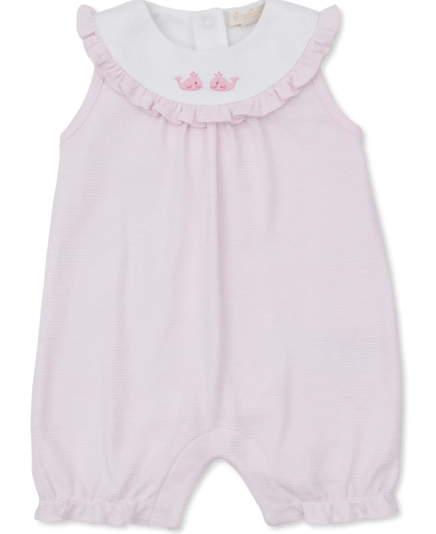 Kissy Kissy SCE Crabs & Whales Hand Emb. Short Stripe Playsuit> Playsuits|Smocking + Hand Embroidery