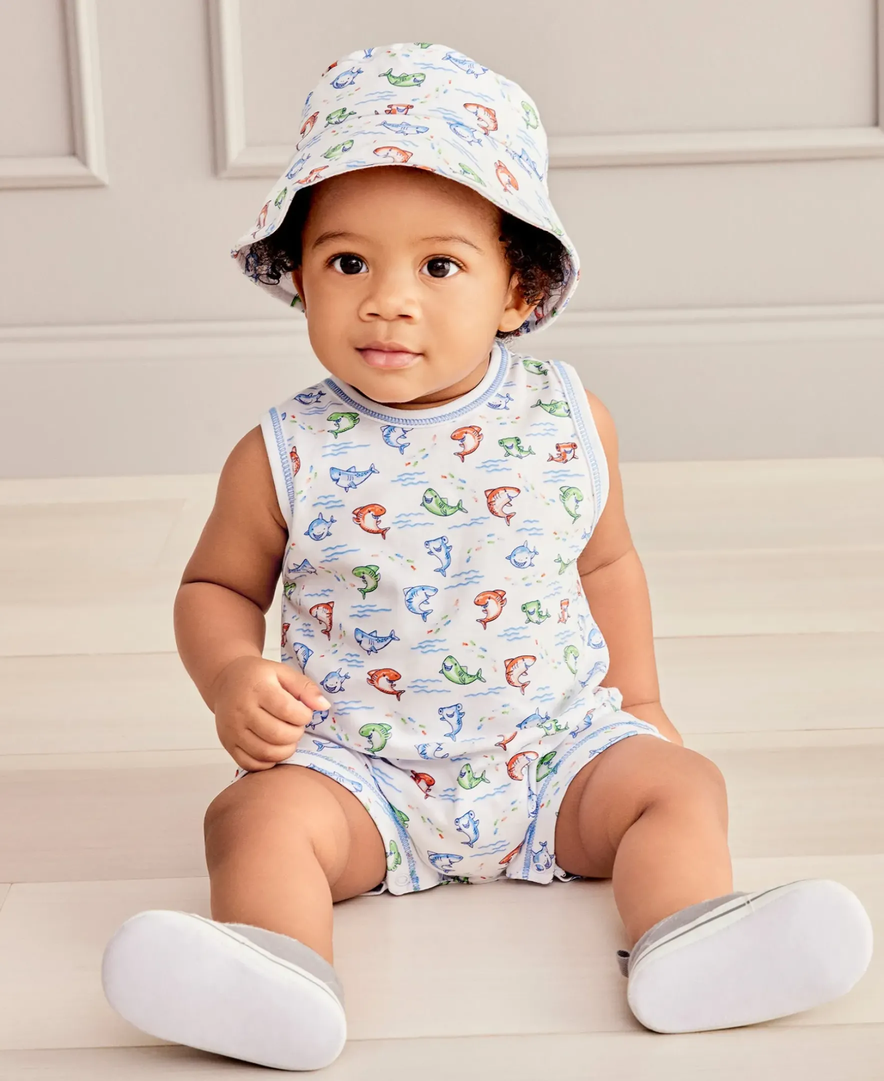 Kissy Kissy Shark Grins Sleeveless Playsuit> Playsuits|Rompers