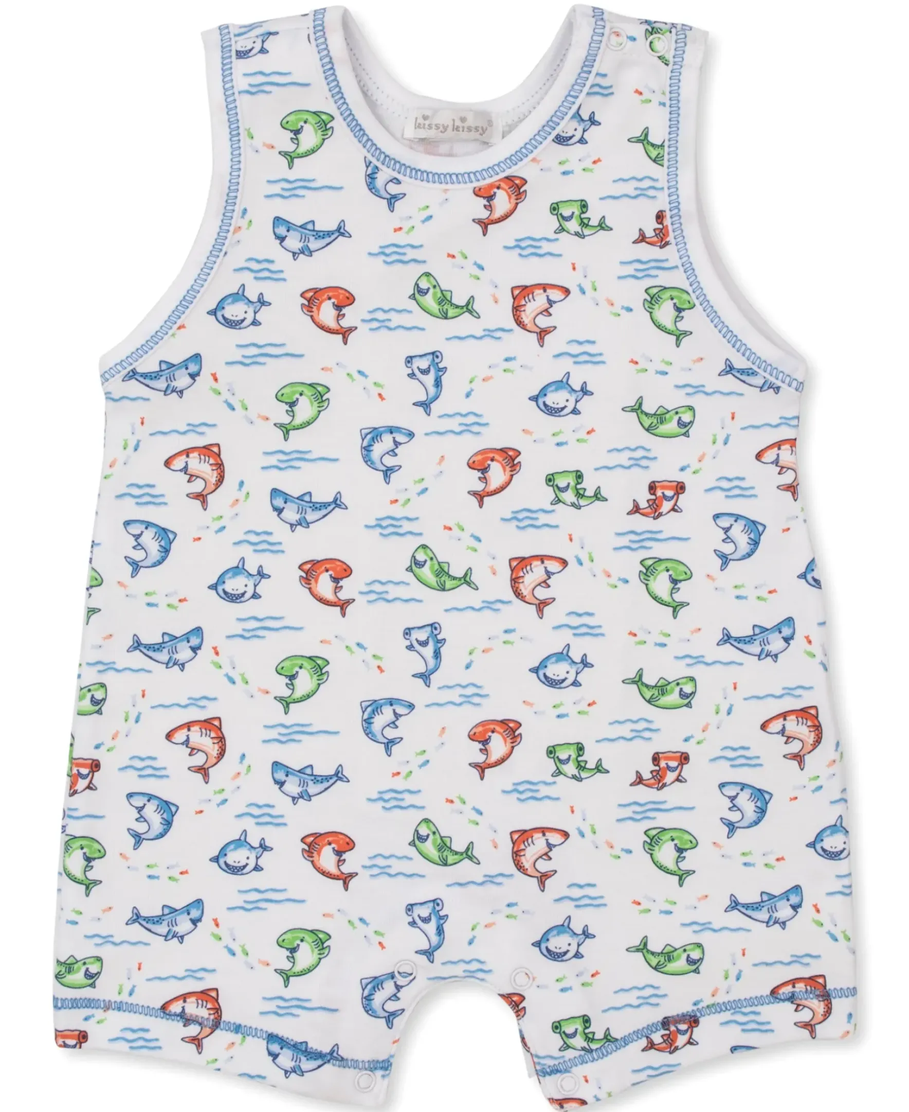 Kissy Kissy Shark Grins Sleeveless Playsuit> Playsuits|Rompers
