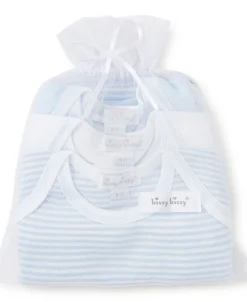 Kissy Kissy Simples Stripes Blue 3 Pack Bodysuit Set> Bodysuits|Multipacks + Sets