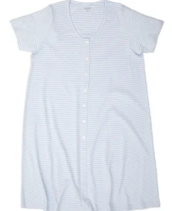 Kissy Kissy Simple Stripes Blue Adult Nightgown> Classic Collections