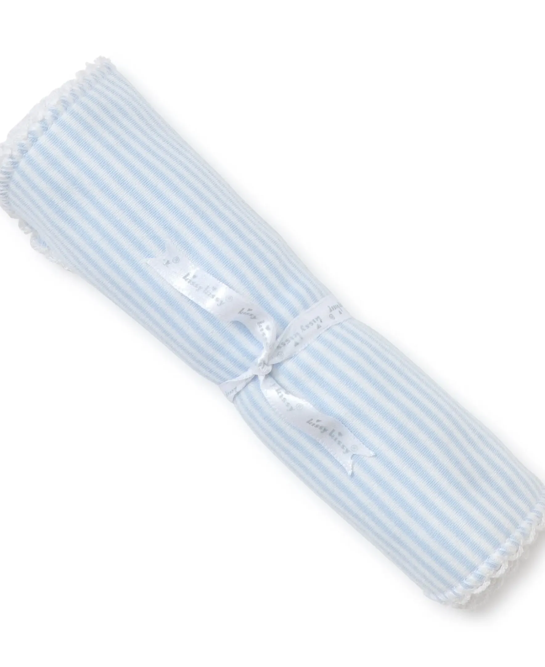 Kissy Kissy Simple Stripes Blue Burp Cloth> Burp Cloths|Classic Collections