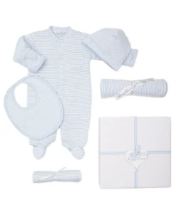 Kissy Kissy Simple Stripes Blue 5PC Gift Set with Gift Box> Classic Collections