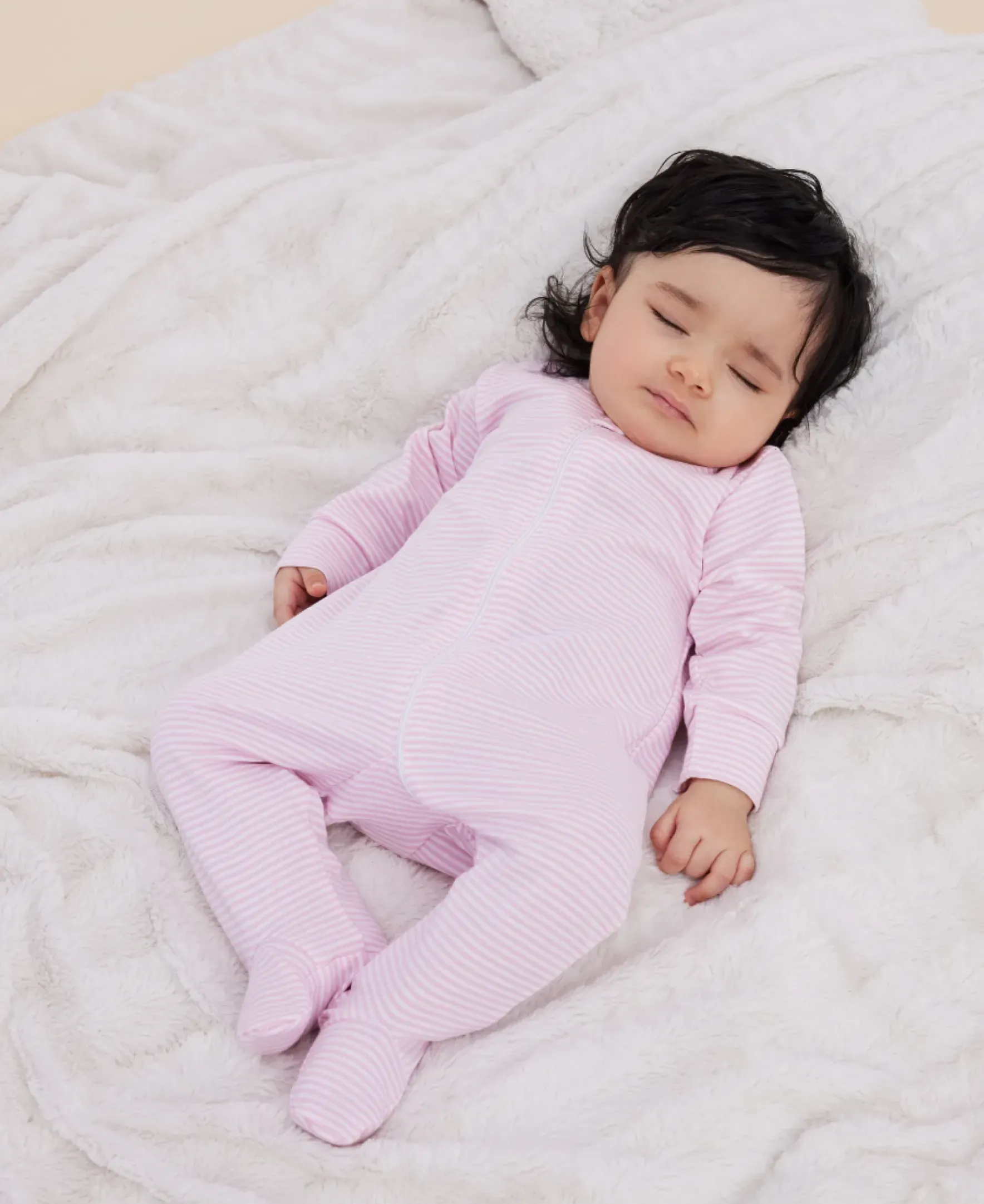 Kissy Kissy Simple Stripes Zip Footie> Footies|Pajamas