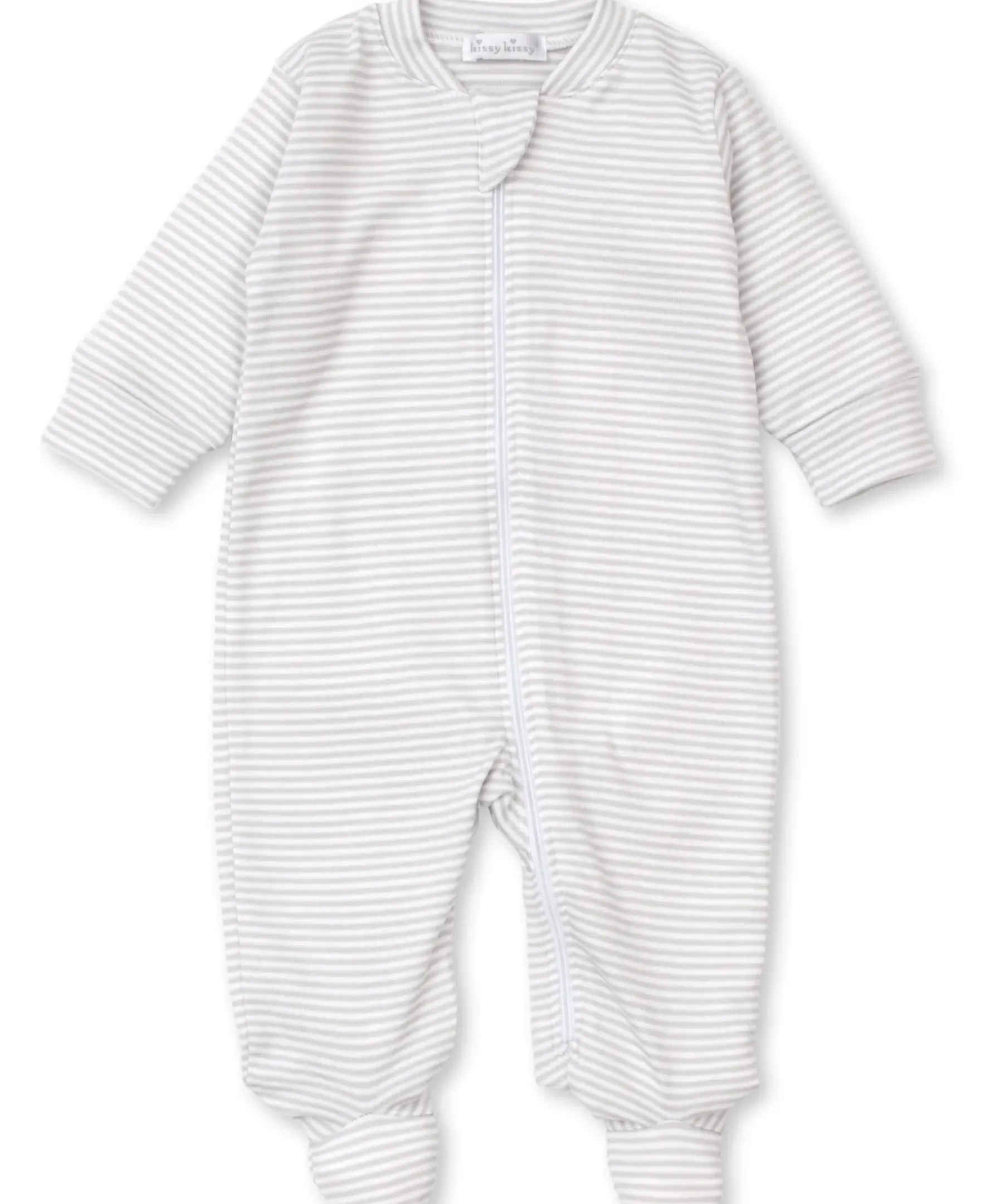 Kissy Kissy Simple Stripes Zip Footie> Footies|Pajamas