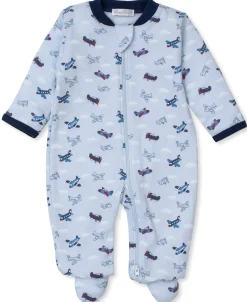 Kissy Kissy Sky-High Planes Zip Footie> Footies|Pajamas