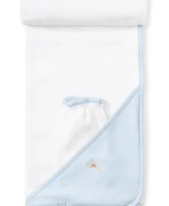 Kissy Kissy Sophie la girafe Blue Hooded Towel & Mitt Set> Hooded Bath Towels|Classic Collections