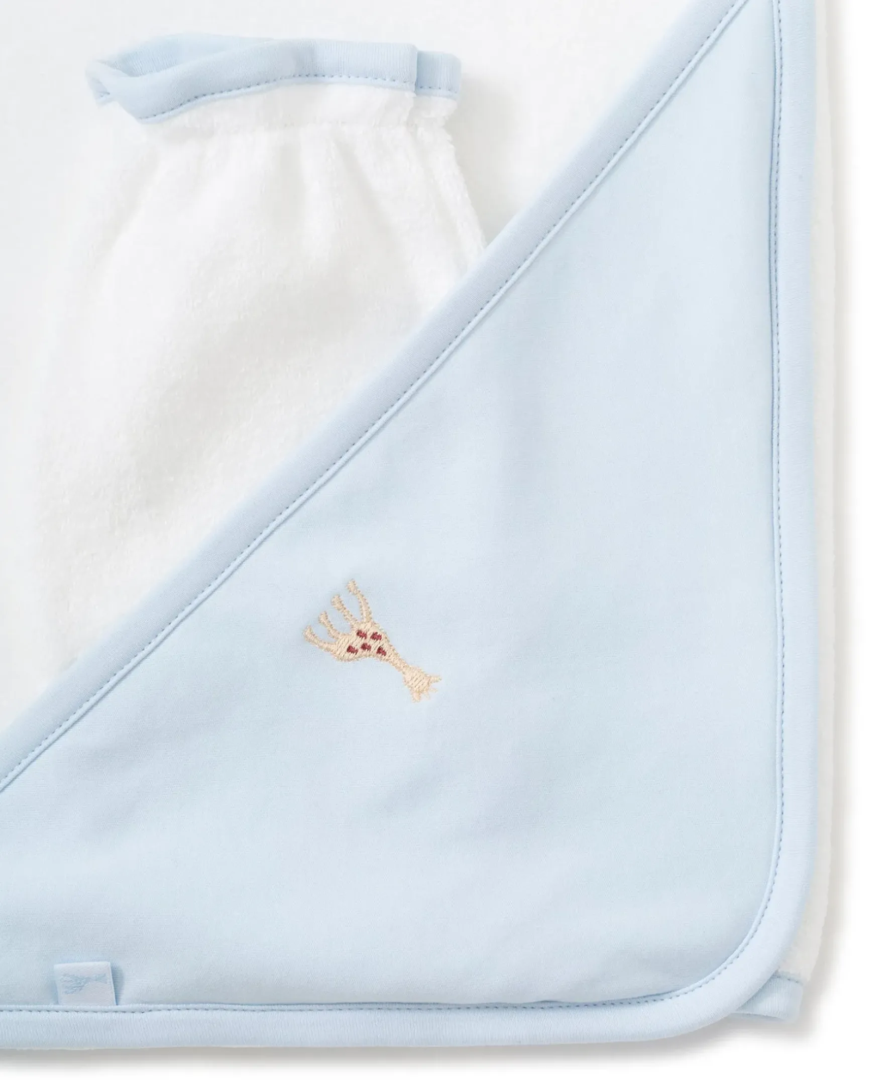 Kissy Kissy Sophie la girafe Blue Hooded Towel & Mitt Set> Hooded Bath Towels|Classic Collections