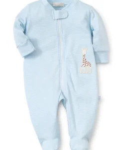 Kissy Kissy Sophie la girafe Blue Zip Front Footie> Footies|Classic Collections