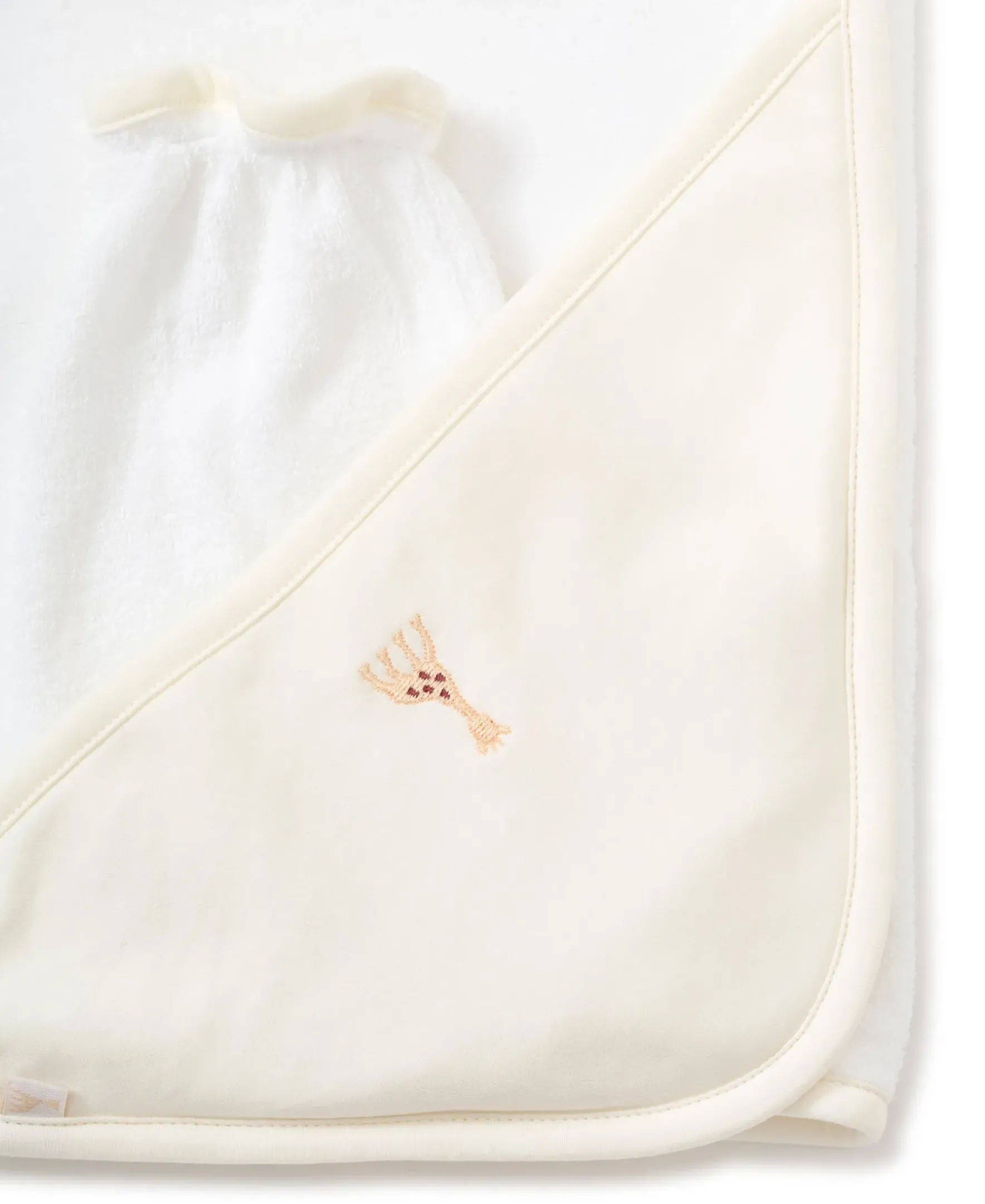 Kissy Kissy Sophie la girafe Ecru Hooded Towel & Mitt Set> Hooded Bath Towels|Classic Collections