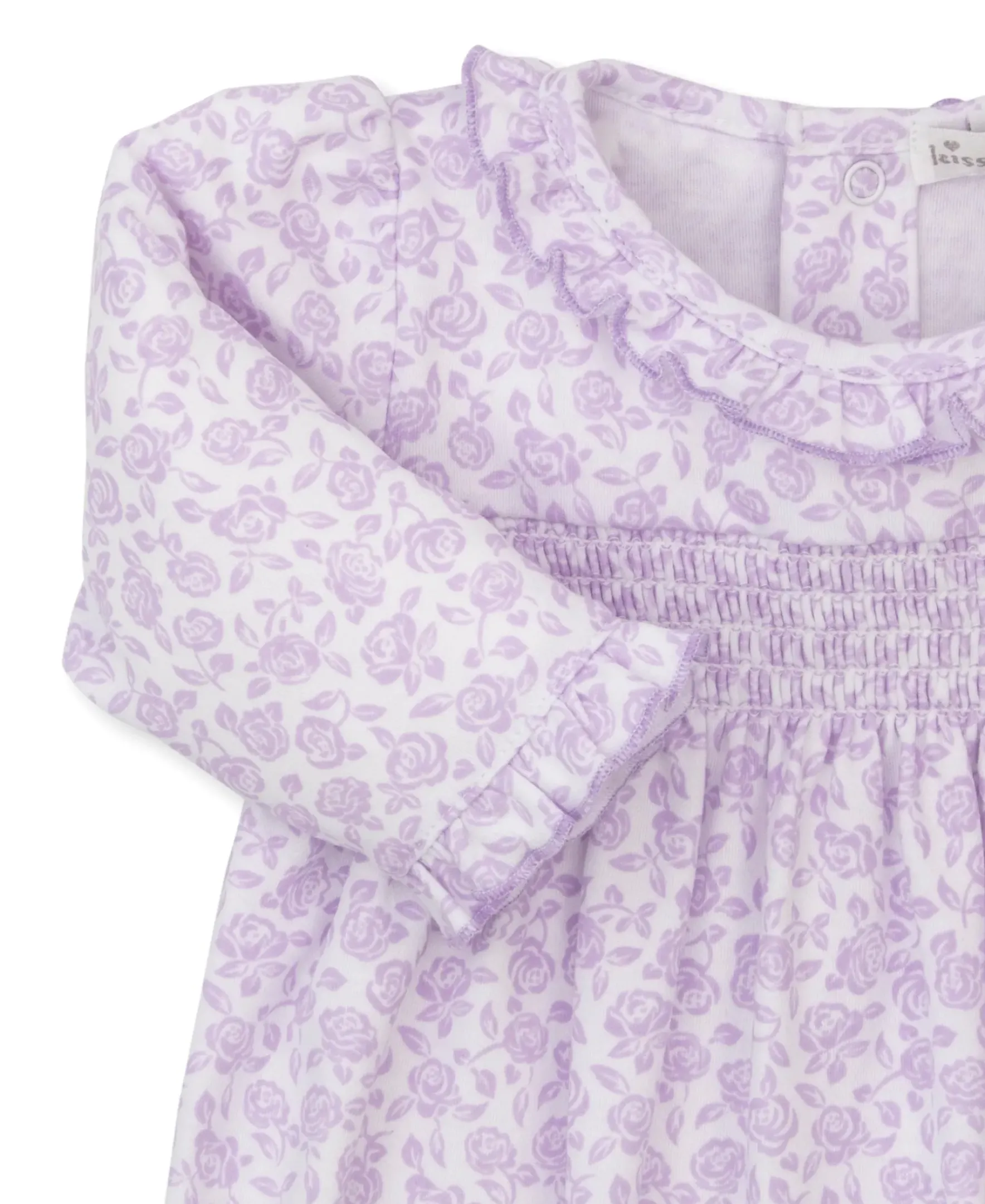 Kissy Kissy Summer Gardens Smocked Footie> Footies|Smocking + Hand Embroidery
