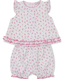 Kissy Kissy Tulip Blossoms White Sunsuit Set> White Basics