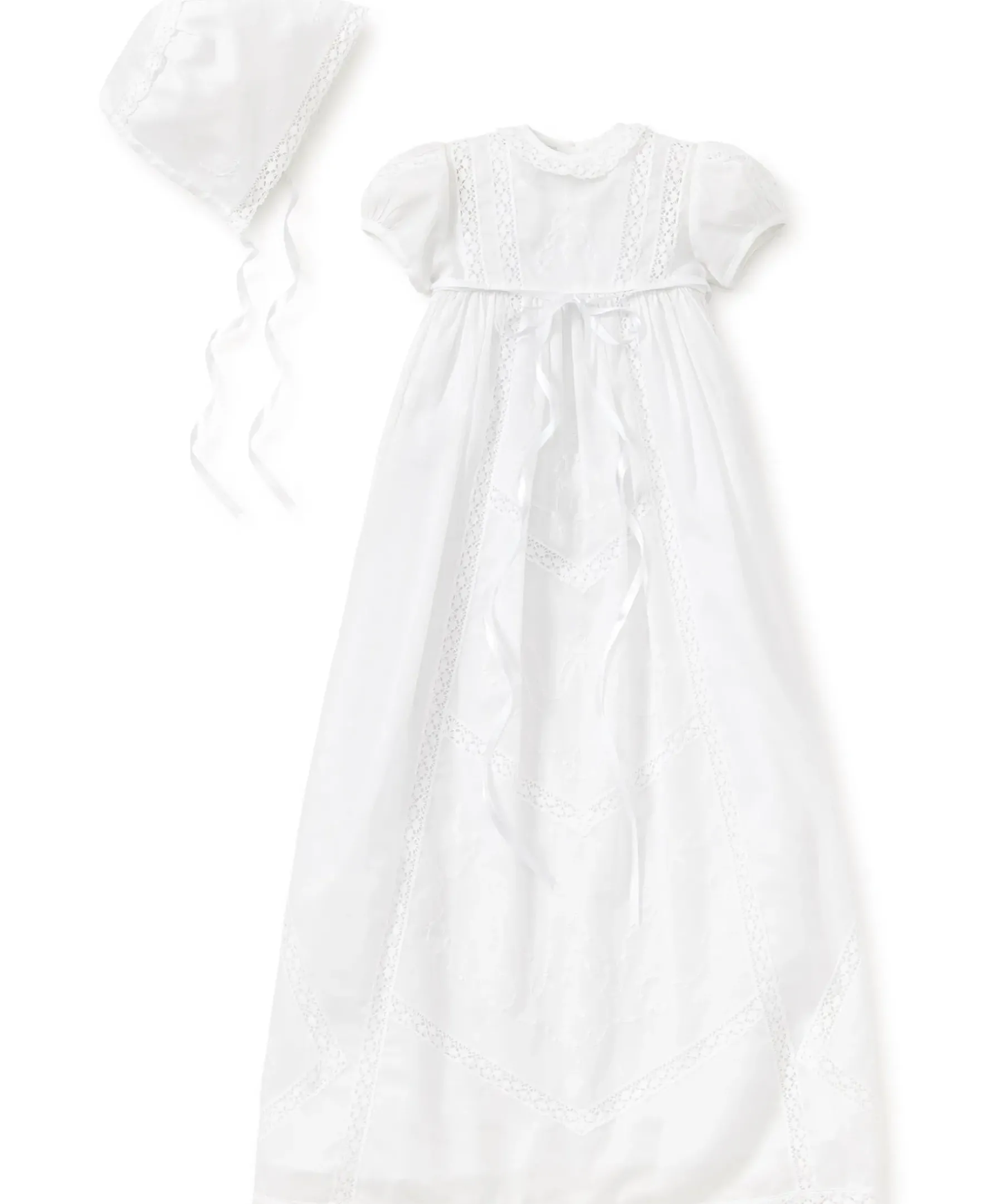 Kissy Kissy Victoria Christening Gown & Hat Set> Hats|Smocking + Hand Embroidery