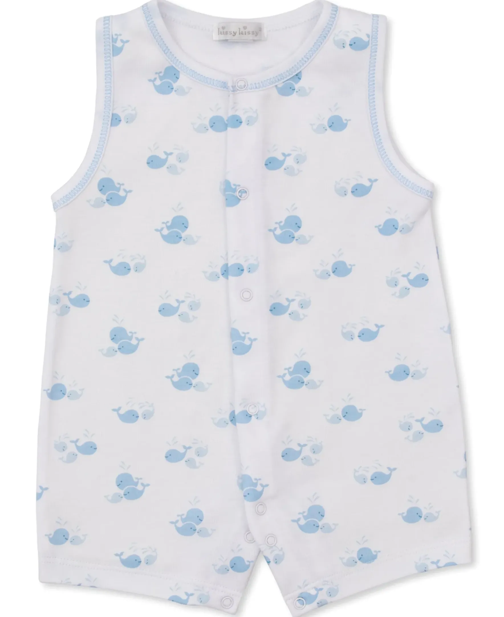 Kissy Kissy Whale Wonder Blue Sleeveless Playsuit> Playsuits|Rompers